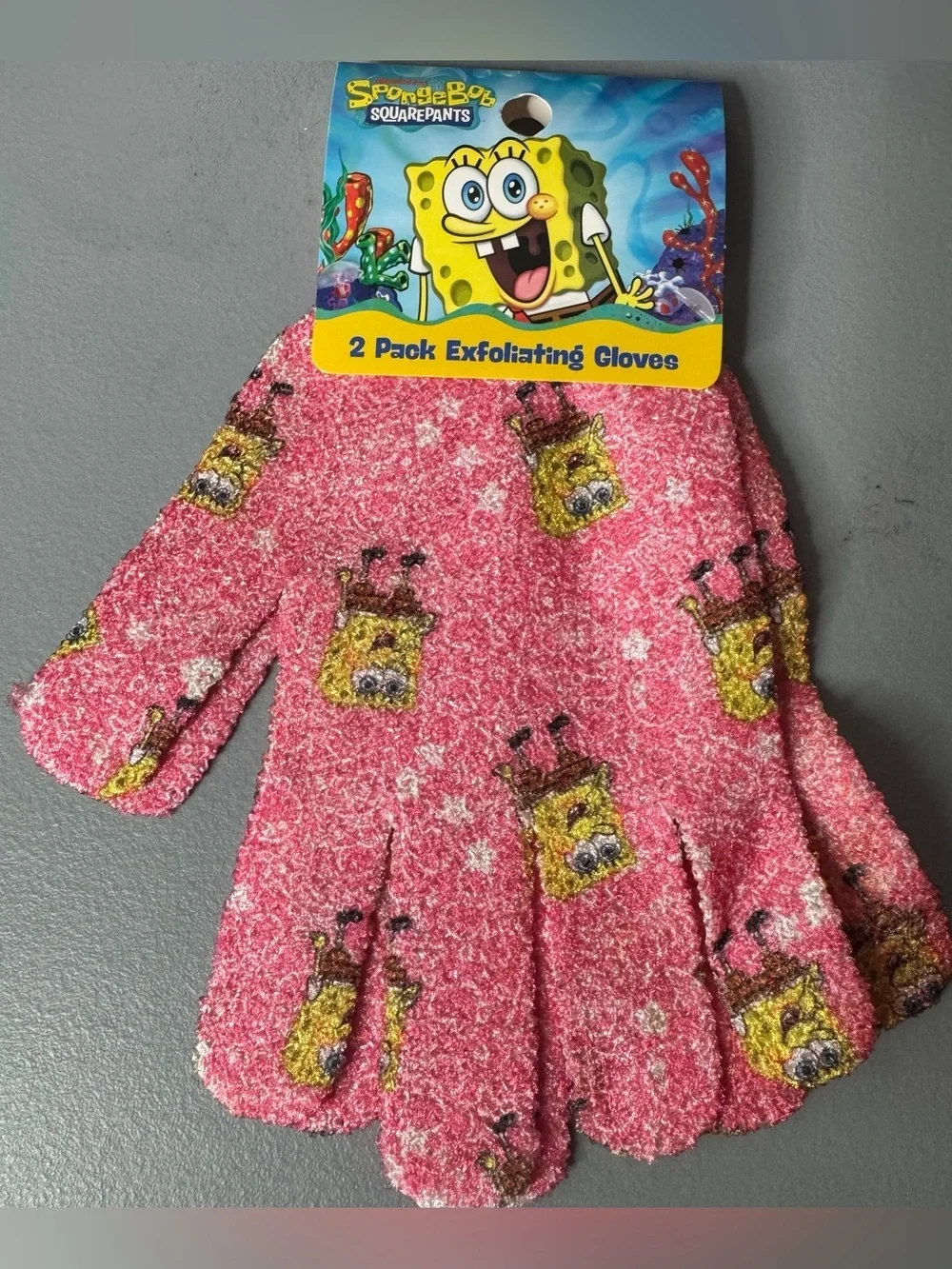 SpongeBob SquarePants Pink Character Exfoliating Gloves - 2 Pack